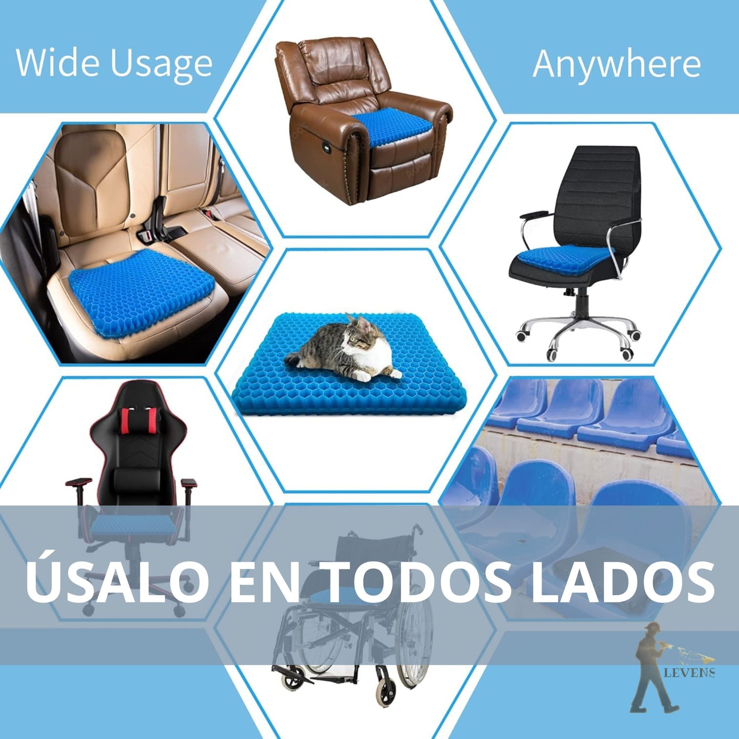 COJIN DE GEL ULTRACÓMODO + FUNDA DE REGALO 🎁