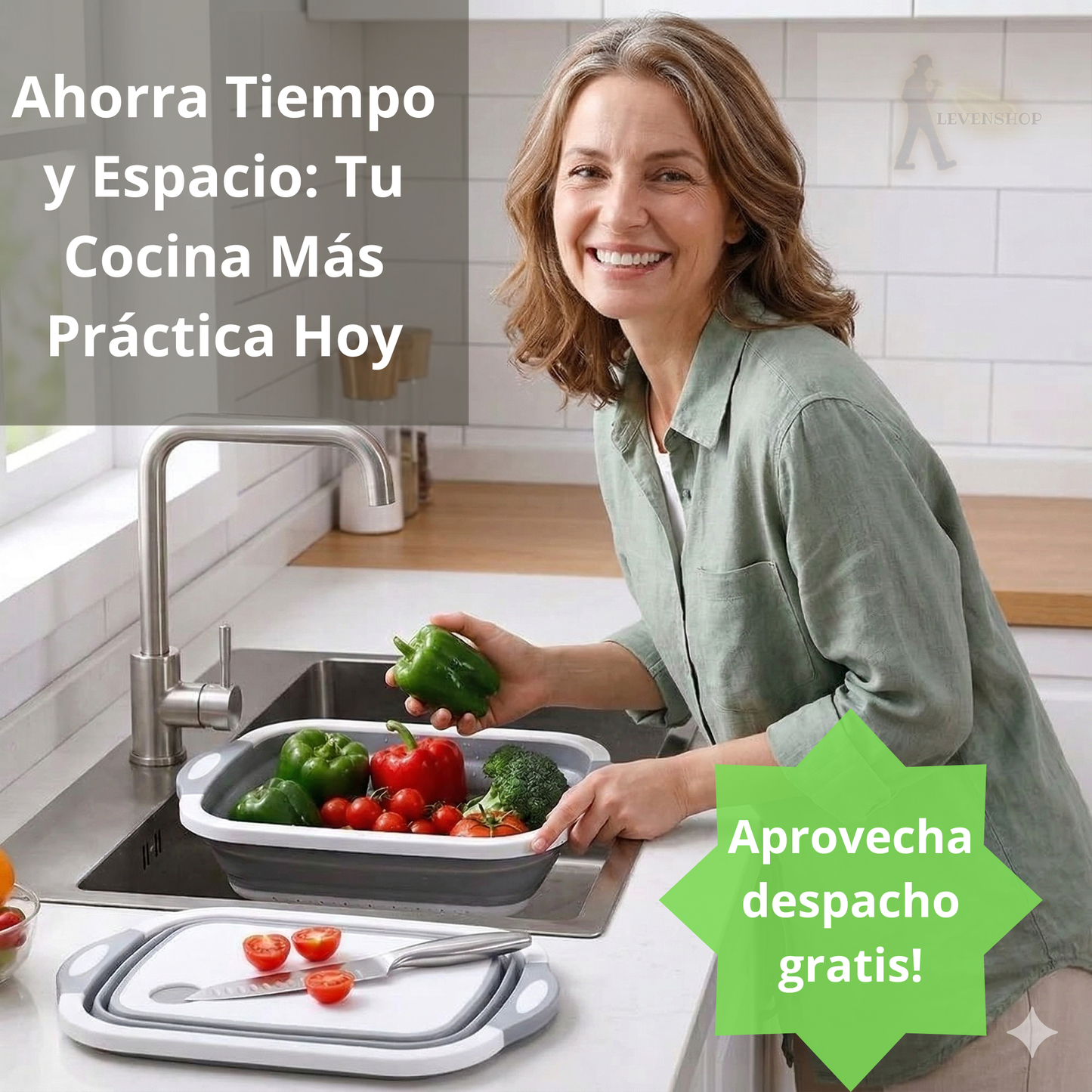 Tabla de Picar Plegable 3 en 1